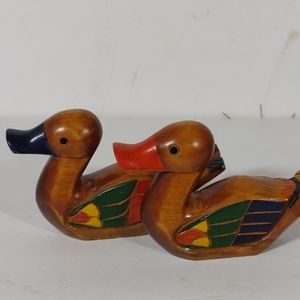 Vintage Wood Duck Decoy Figurine Hand Painted